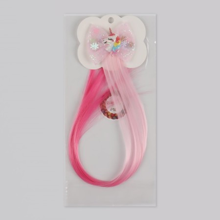 Local Locom "Bow", straight hair, on a hairpin, 32 cm, color mix-6