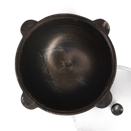 Cast iron cauldron, 10 l, flat bottom, aluminum cover-3