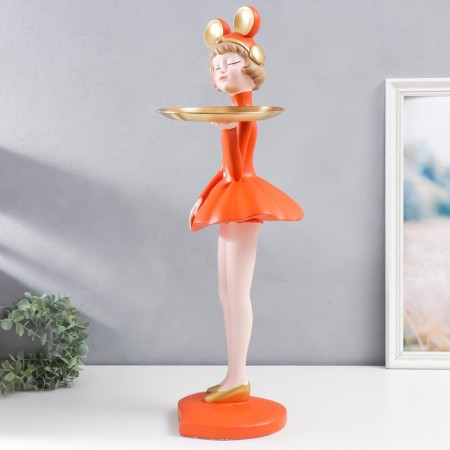 Souvenir Polystone stand "Girl Mishka's ears" Orange 69x30x25 cm-3