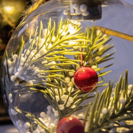 New Year's Christmas ball "warm and cozy evenings", for the New Year, d = 8 cm.-6