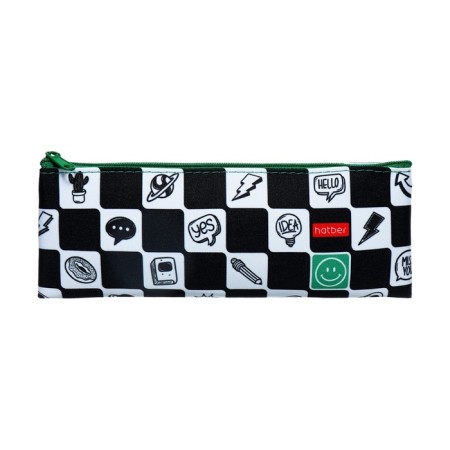 Penal soft, 1 department 75 x 195 mm, flat, Hatber "Smiley" black/white NPK_64201-1