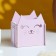 Kashpo wooden 10 × 9.5 × 11 cm unique "pussy", handle tape, pink