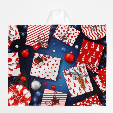 Package "Bright Gifts", polyethylene with a loop pen, 50 x 58 cm, 60 μm