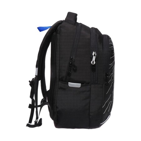 School backpack, 40 x 27 x 20 cm, Grizzly, ergonomic back, laptop department, black-2