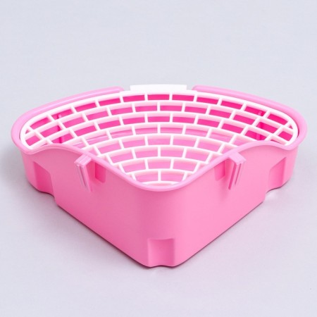 Corner toilet for rabbits and ferrets "Pijon", 24 x 18 x 11 cm, pink-3