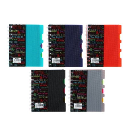 Notepad on the crest A6, 100 sheets, line, plastic cover, with graffiti dividers, mix