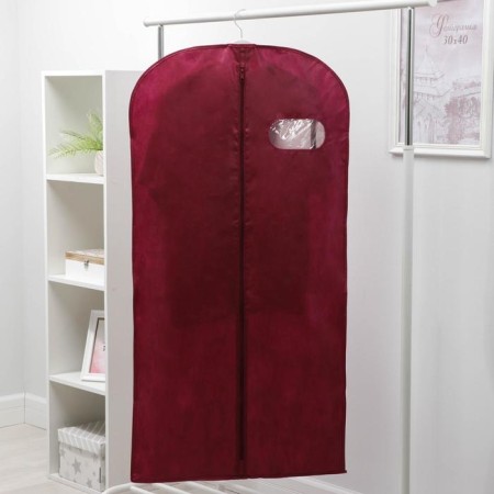 Clothes for clothes with a window 60 × 120 cm, spanbond, Bordeaux color-4
