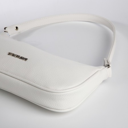 Female bag Textura, baguette, small size, white color-4