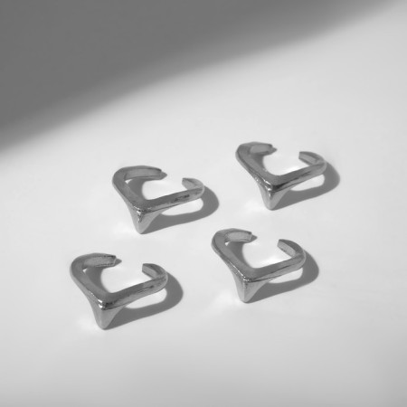 Ring set 4 pieces "claws", size mix, silver color-1