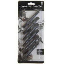 Coal pressed, black, 6 pieces in the set (soft, medium, hard)