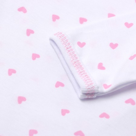 Body baby with long sleeve, white/heart color, height 74-2