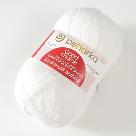 Yarn "Successful choice" 100% volumetric acrylic, 200m/100g (01-white)-1
