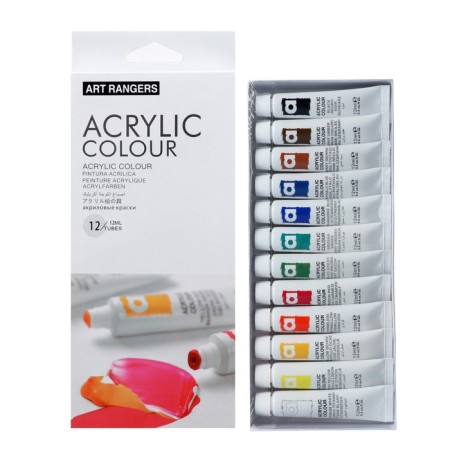 Acrylic paints 12 ml, in a metal tube, in a cardboard box, 12 colors-1