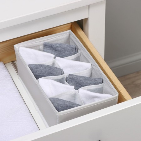 Organizer for linen 8 cells LadOM, 24x14x10 cm, beige color-9