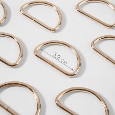 Half -ring for bags, d = 32 mm, thickness - 3 mm, 10 pcs, gold color