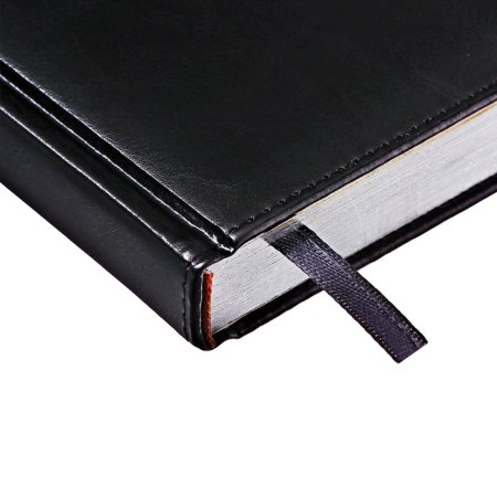 Diary of 2025 A5, 168 sheets in a ruler, leatherette "Nebraska", silver cut, black-4