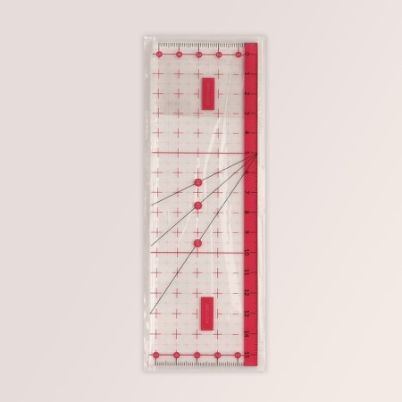 A quilting and patchwork ruler, 15 × 5 cm, transparent/pink color-2