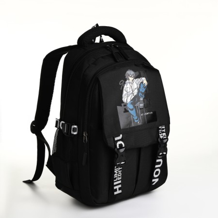 Youth backpack from lightning textiles, 5 pockets, black color-2