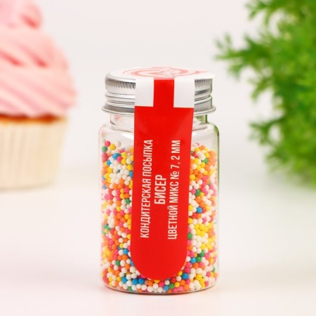 Confectionery sprinkling "multi -colored beads", 2 mm, 50 g-1