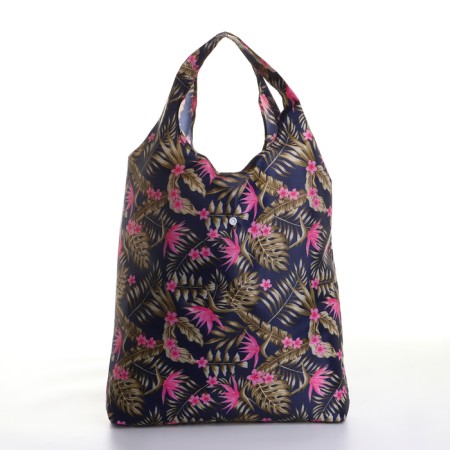 Household bag on the button, folding, blue/multi -colored color-1