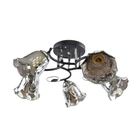 Lamp Ceiling Economy light 12240/5BK+CR GR, 5x60W, E27, 24x55x55 cm, chromium color