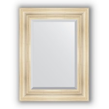 Mirror with fatset in the baguette frame - poisoned silver 99 mm, 59 x 79 cm, evoForm