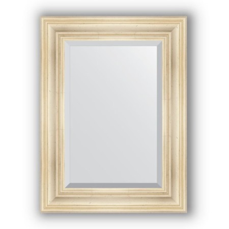 Mirror with fatset in the baguette frame - poisoned silver 99 mm, 59 x 79 cm, evoForm