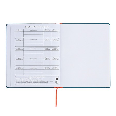 Universal diary for grades 1-11 Excellent, solid cover of artificial leather, silkography, lies, 48 ​​sheets, sea wave-14