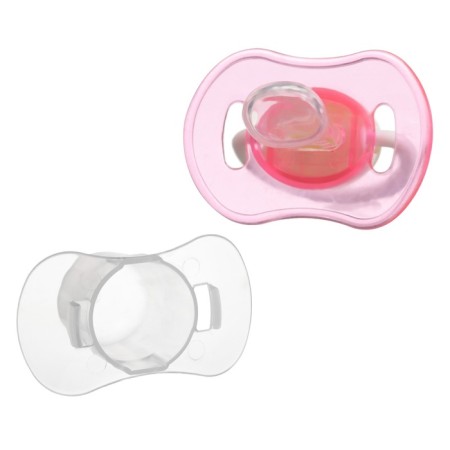 Nipple - orthodontic dummy with container, +3 months, pink color-8