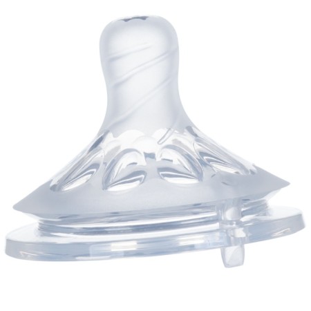 Nipple for a bottle, +3 months, 2pcs., Middle stream, Natural, Throat 50mm-2