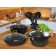 A set of dishes of 3 objects: 2 pots, pan, black color, 2.8/4.3 l/26 cm