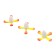 Winter Yaman Bottis "Tulip" 1 g, polystyrene is slippery., The color is yellow-red. 3 pcs.