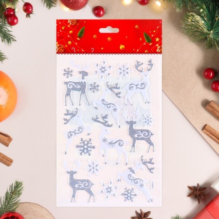 Stickers on the windows "New Year" deer, 25 x 14 cm-1