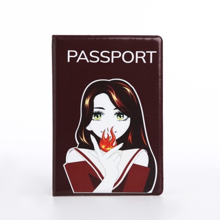 Cover for passport, burgundy color-1