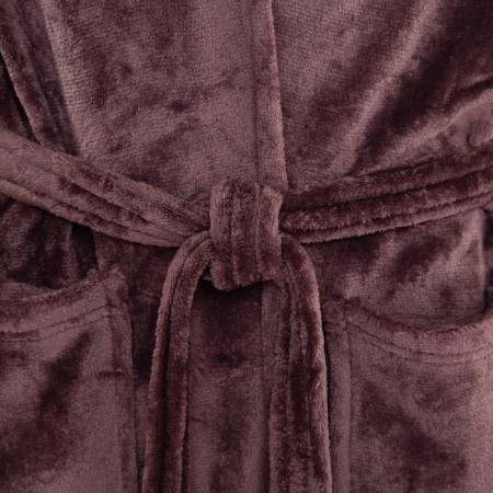 Women's bathrobe Lovelife "Hygge" Color of coffee, one size, microfiber, 100% p/e, 250 g/m2-7