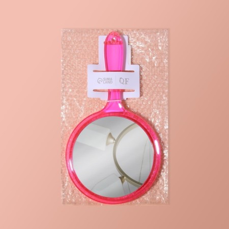 A mirror with a handle, bilateral, with an increase, D mirror surface 12.5 cm, color mix-6