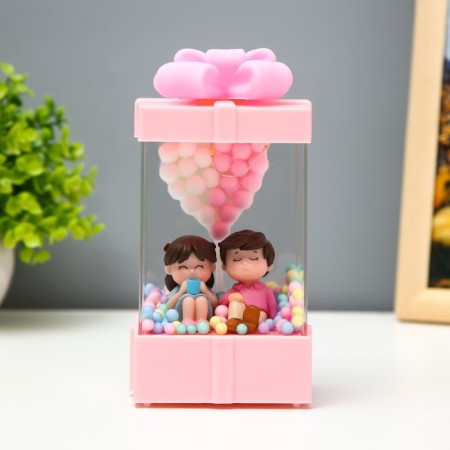 Nightlight "Fighting couple" LED from batteries 3haa pink 8x8x15.5 cm Risalux-1