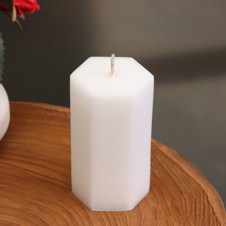 Smooth candle, 4, 5x7.5 cm, white-1