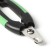 Small side claws with rounded rubber handles, a hole of 8 mm, black with green