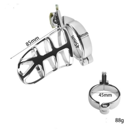 Belt of fidelity "Total cell No. 2", rings d = 4; 4.5; 5 cm, lock, key, metal-13