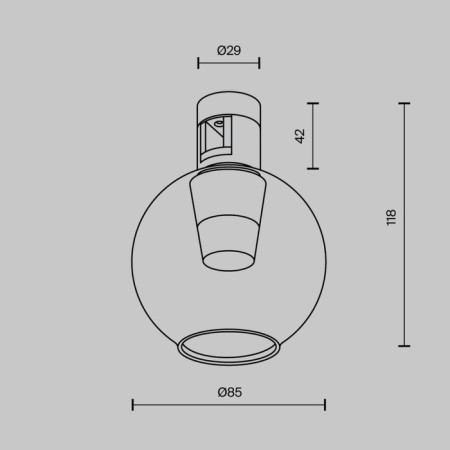 Technical TR148-1-3W3K-B BUBLLE, 85X85X115 mm, LED, 3W, 40LM, 3000K, Black Color Black-8