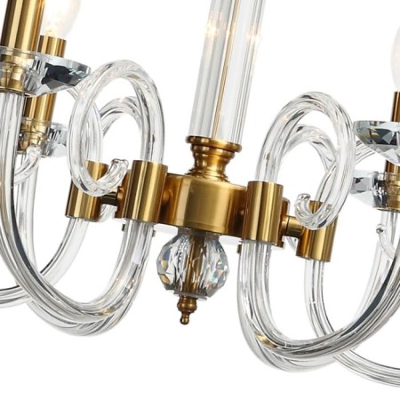 Crystal Crystal Chandelier Glass 6xe14 40W, size 65x65x59-95 cm, bronze color-1
