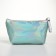 Cosmetic bag with zipper, turquoise color