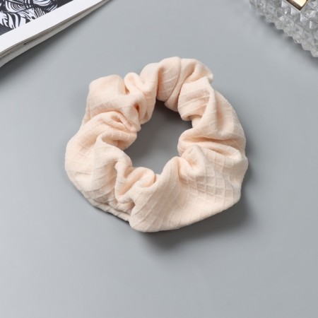 Hair elastic band "Orbit" Classic texture cage, 10 cm, beige-1