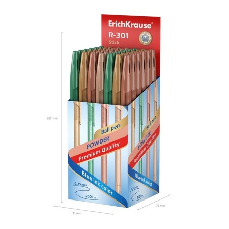 Ballic handle Erichkrause R-301 Powder Stick, node 0.7 mm, blue ink blue, case pastel mix-5