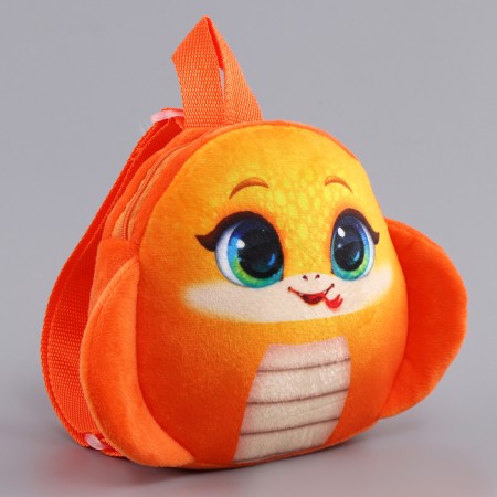 New Year's Baby backpack "Funny snake", plush, orange color, for the New Year-2
