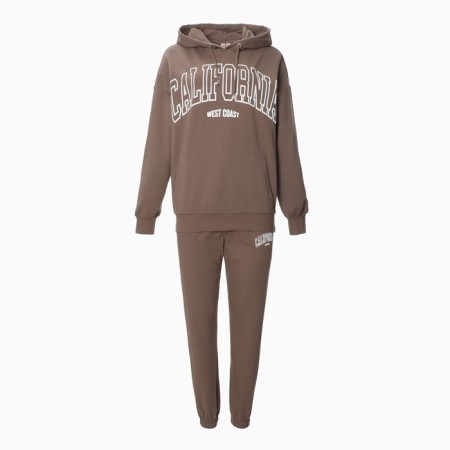 Women's costume (sweatshirt/pants), brown color, size m (44)-1