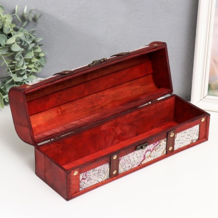 Casket for a bottle "Geography" 33.5x11x12 cm mix-2