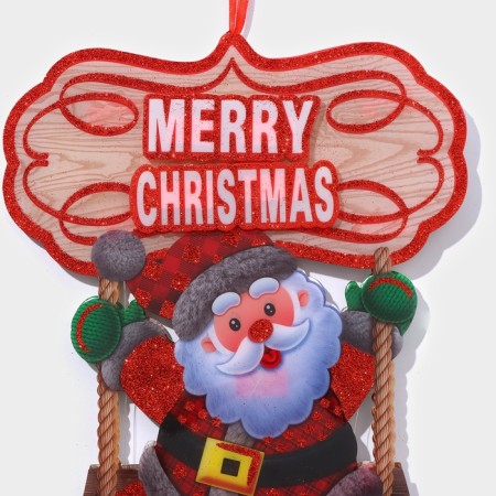 Decorative luminous jewelry (suspension) "Santa Claus on a swing" 36x26.5 cm-2