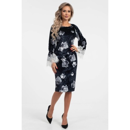 Female dress, size 44, black color, white